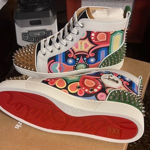 Louboutin - Lou Spikes 2 Flat CLF LISSE/PAT Multi. Brand New / Never Worn